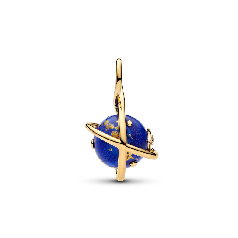 Spinning Planet Dangle Charm - 14ct Gold Plated