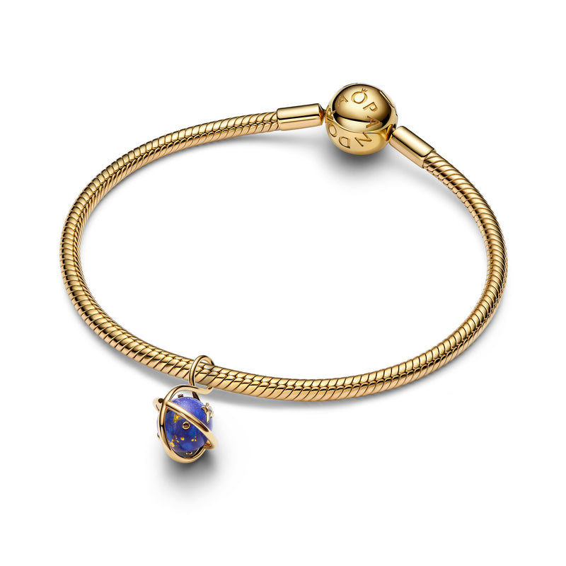 Spinning Planet Dangle Charm - 14ct Gold Plated