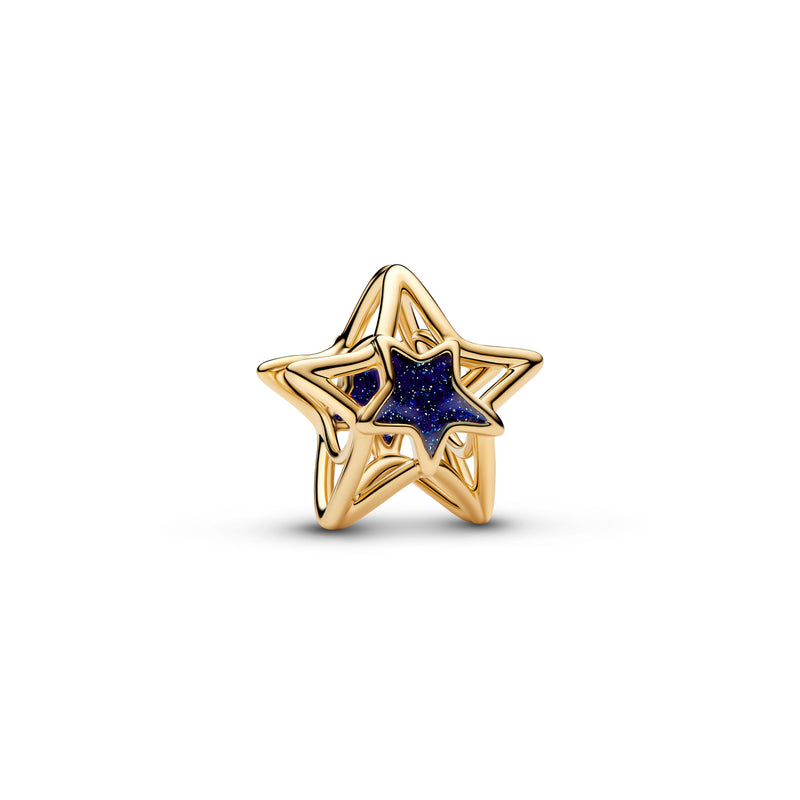 Openwork Star Charm - 14ct Gold Plated
