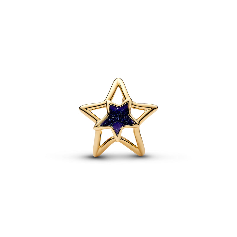 Openwork Star Charm - 14ct Gold Plated