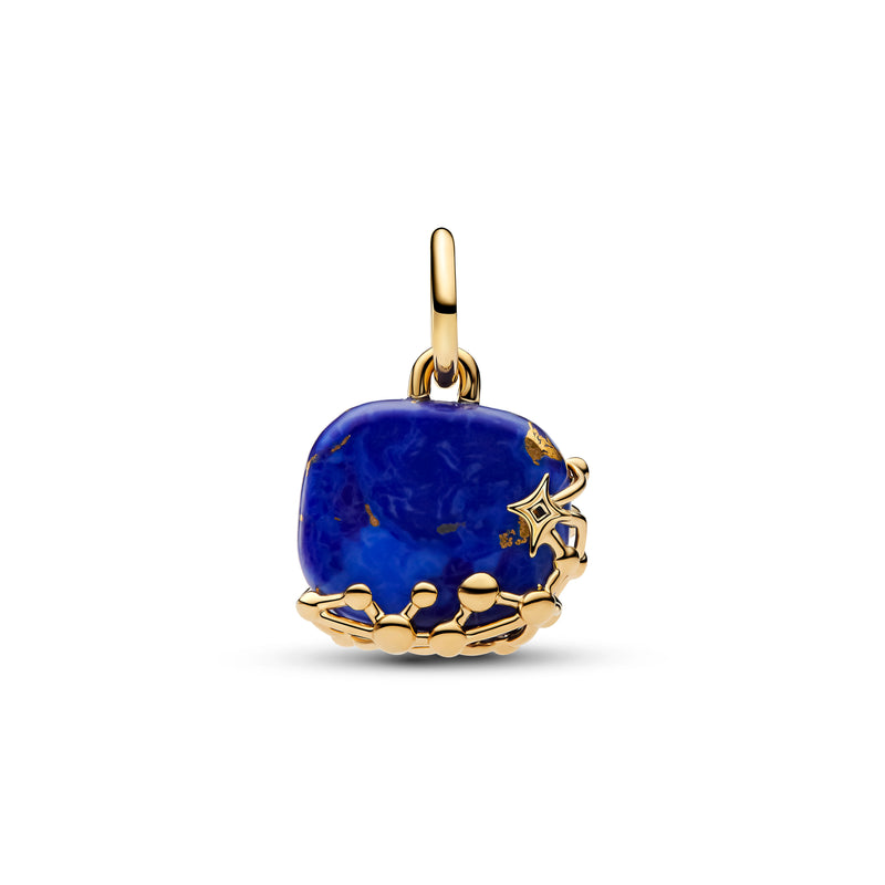 Astra Lapis Lazuli & CZ Dangle Charm - 14ct Gold Plated