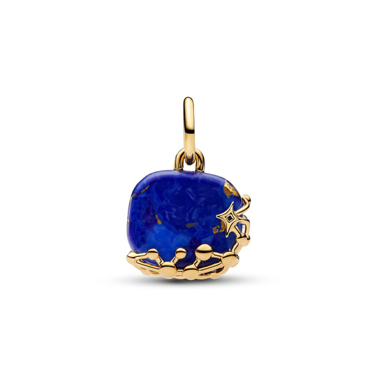 Astra Lapis Lazuli & CZ Dangle Charm - 14ct Gold Plated