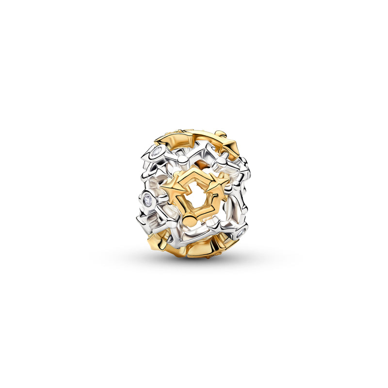 Open Star Constellation Charm - 14ct Gold Plated/Sterling Silver