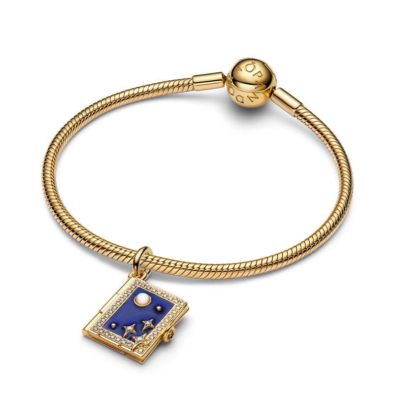 Openable Book Dangle Charm - 14ct Gold Plated