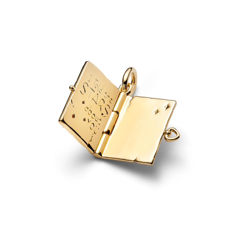 Openable Book Dangle Charm - 14ct Gold Plated