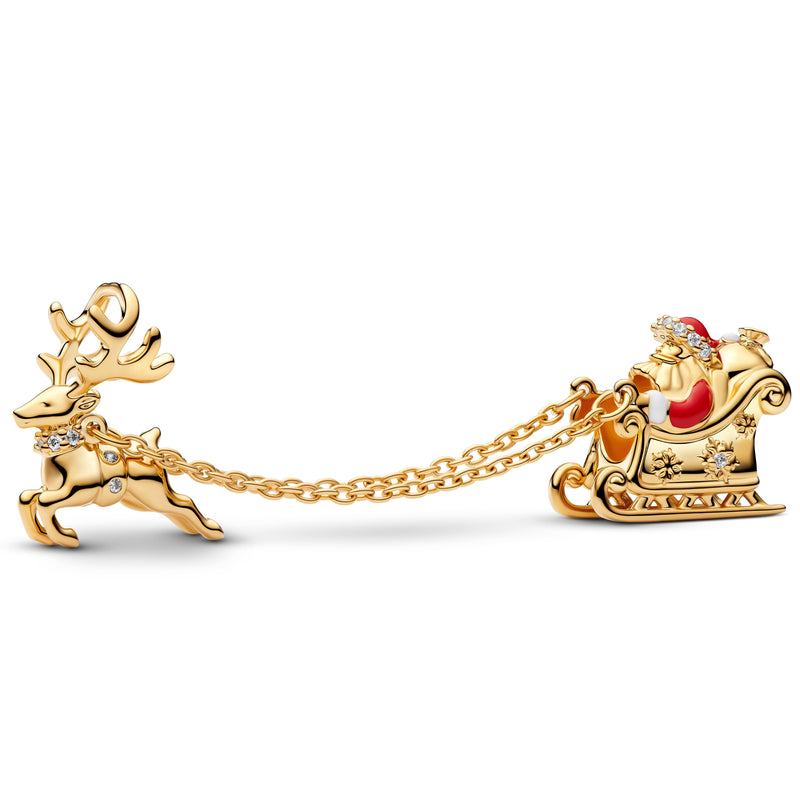Santa Sleigh Charm - 14ct Gold Plated
