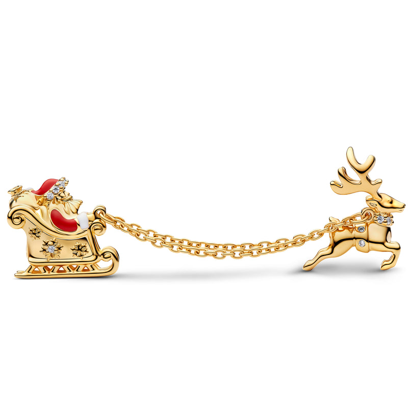 Santa Sleigh Charm - 14ct Gold Plated