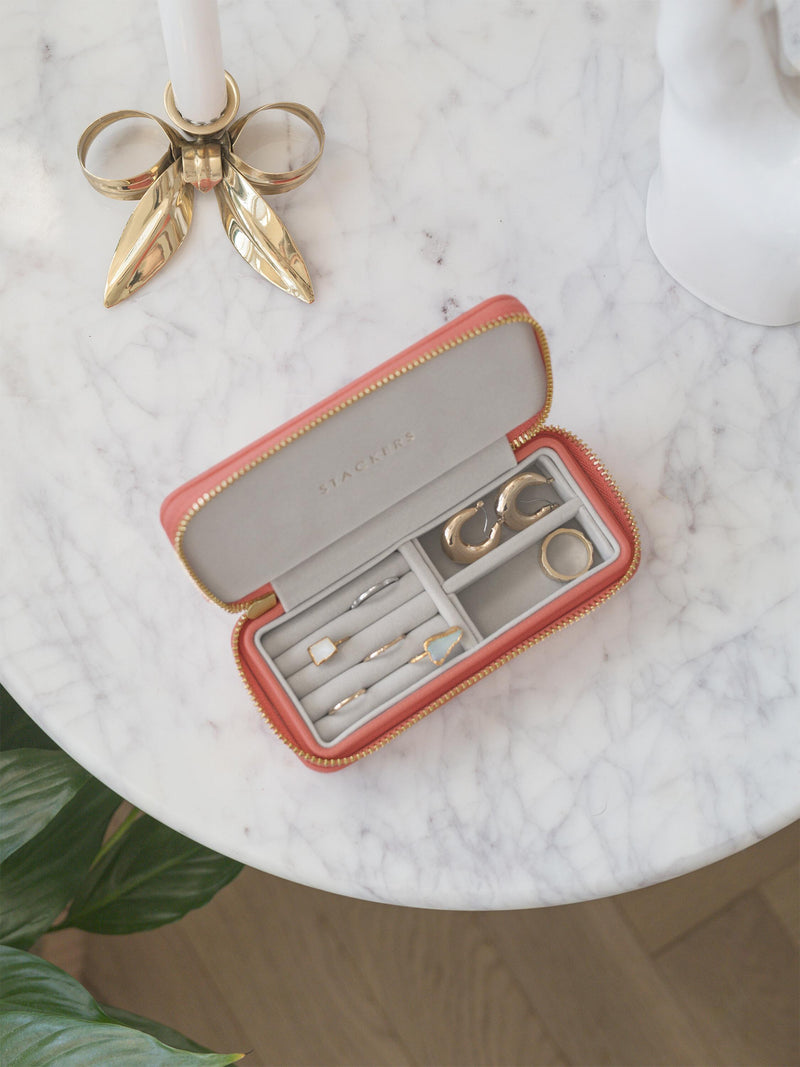 Medium Zipped Travel Jewellery Box - Pink Grapefruit - 76681