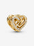 Sparkling Entwined Hearts Charm - 14ct Gold Plated - 769270C01