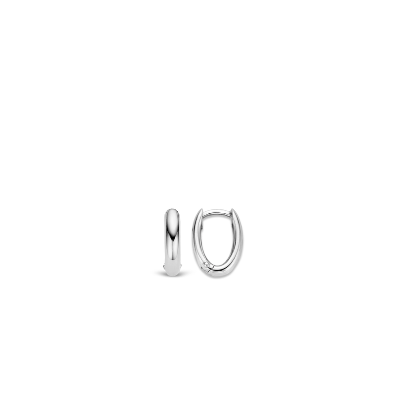 Milano Oval Hoop Earrings - Silver - 7759SI