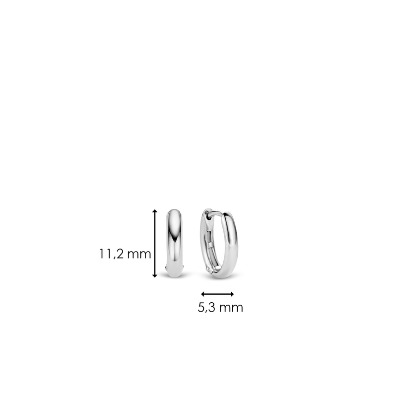 Milano Oval Hoop Earrings - Silver - 7759SI