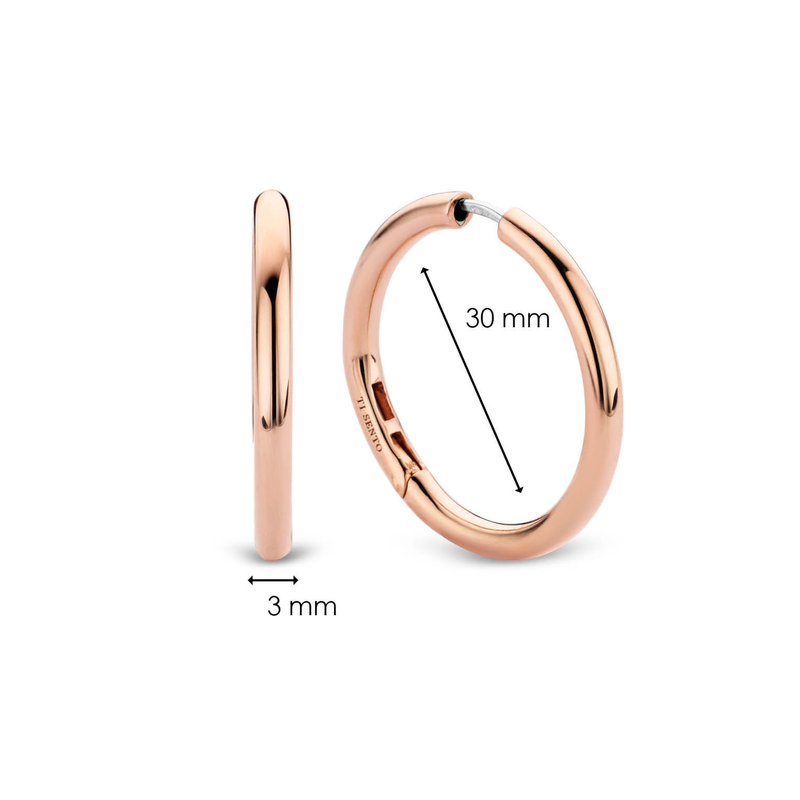 Milano Hoop Earrings - Rose Gold - 7782SR