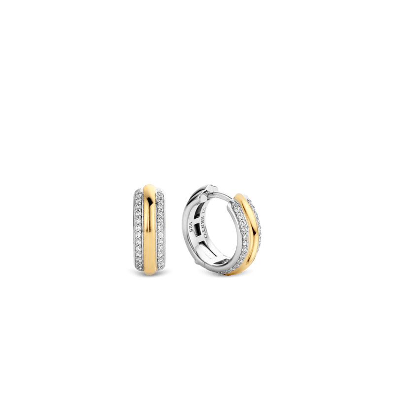 Milano CZ Pavé Hoop Earrings - Gold - 7786ZY