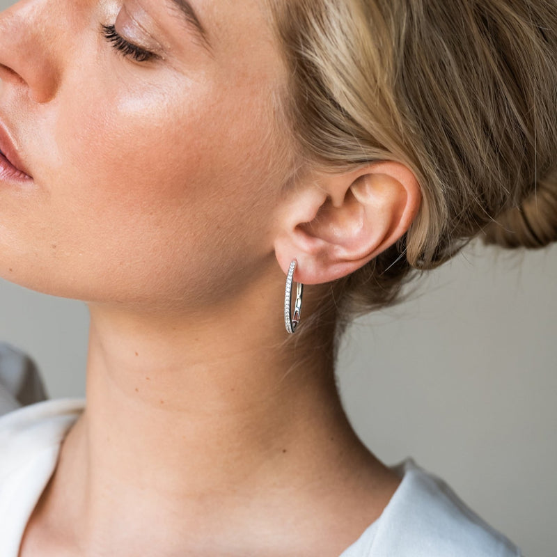 Milano Hoop Earrings - Silver - 7789ZI