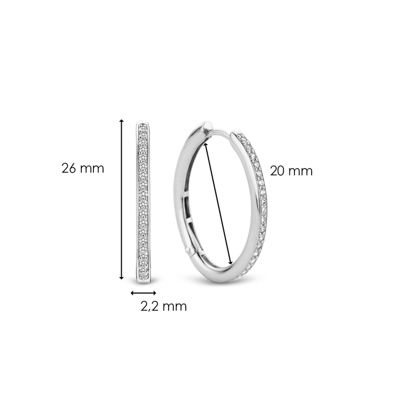 Milano Hoop Earrings - Silver - 7789ZI
