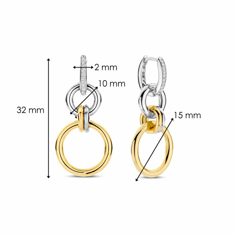 Milano Interlinked Hoop Earrings - Gold/Silver - 78018ZY