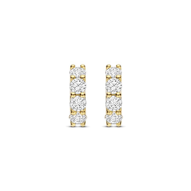 Milano CZ Slim Huggie Hoop Earrings - Gold - 78023ZY