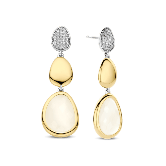 Milano Pavé-Set Triple Drop Earrings - Gold/Silver - 78028MW