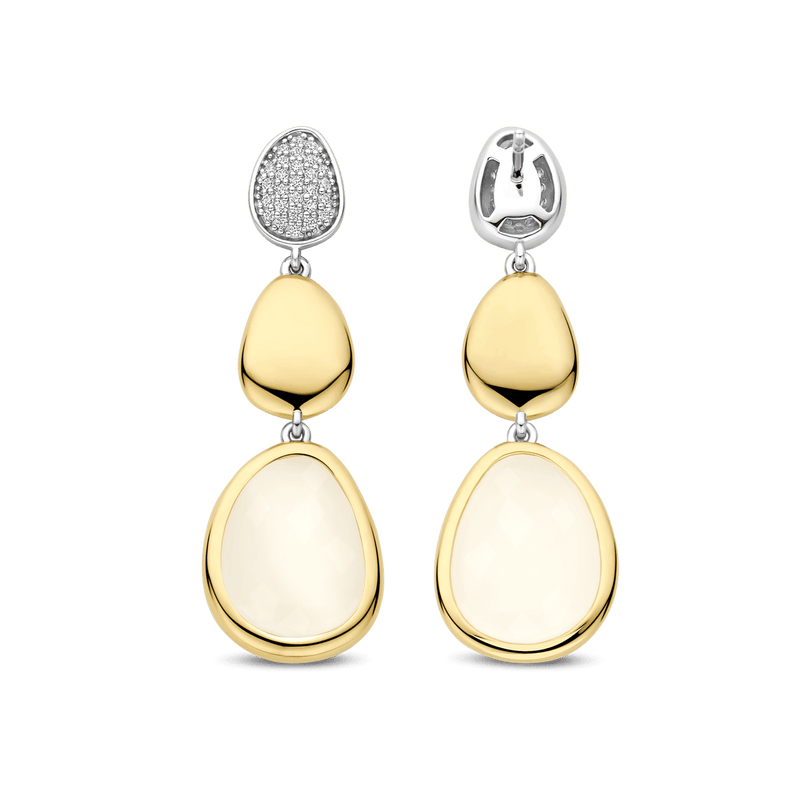 Milano Pavé-Set Triple Drop Earrings - Gold/Silver - 78028MW