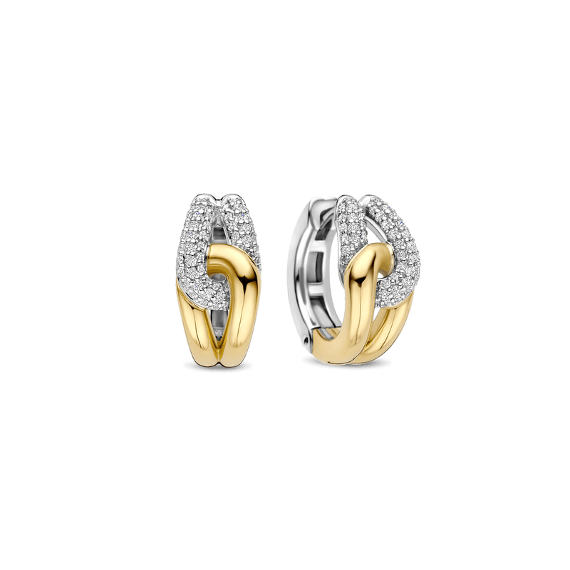 Milano Sculptural Hoop Earrings - Gold/Silver - 78033ZY