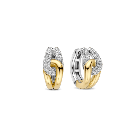 Milano Sculptural Hoop Earrings - Gold/Silver - 78033ZY