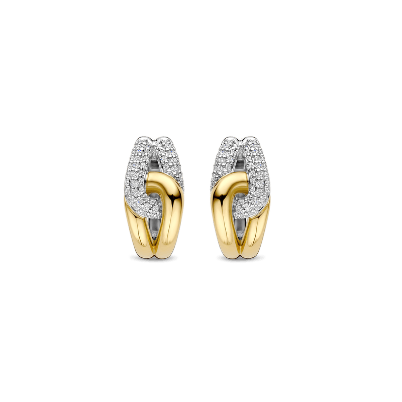 Milano Sculptural Hoop Earrings - Gold/Silver - 78033ZY
