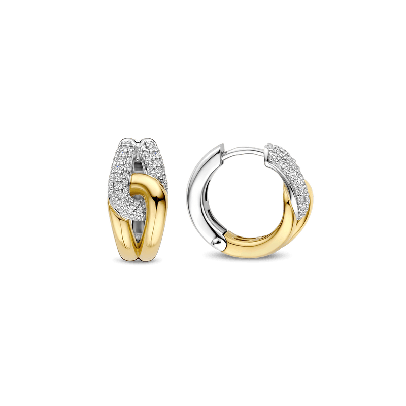 Milano Sculptural Hoop Earrings - Gold/Silver - 78033ZY