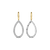 Milano Teardrop CZ Drop Earrings - Silver/Gold - 78039ZY
