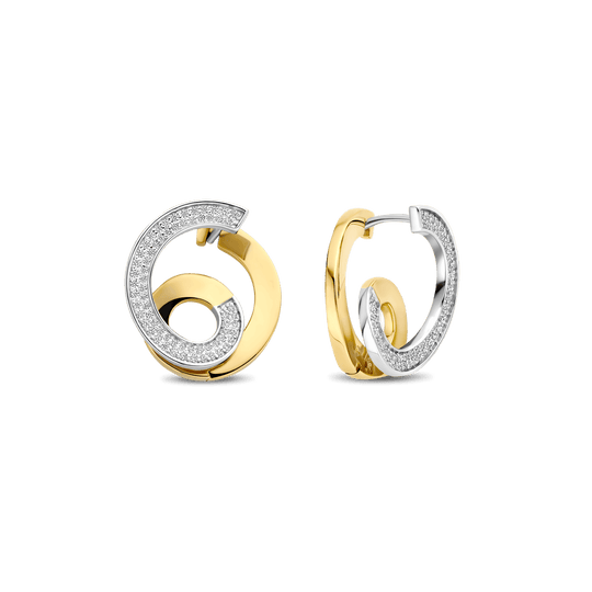 Milano Double Swirl Earrings - Gold/Silver - 78040ZY