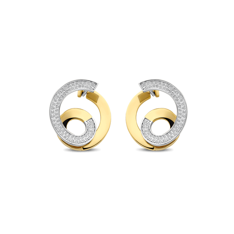 Milano Double Swirl Earrings - Gold/Silver - 78040ZY