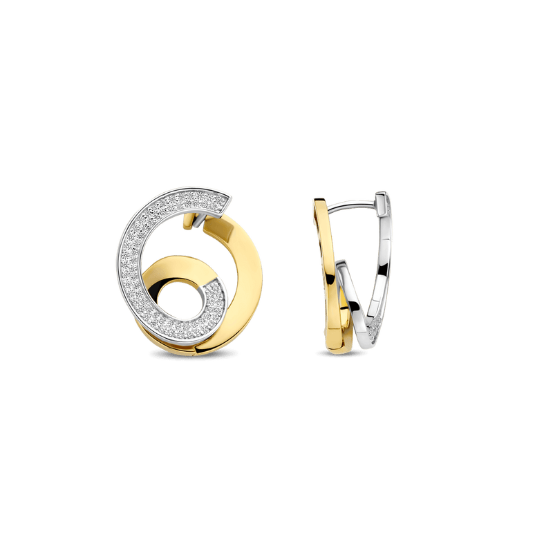 Milano Double Swirl Earrings - Gold/Silver - 78040ZY