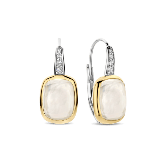Milano Mother Of Pearl Drop Earrings - Silver/Gold - 78041MW