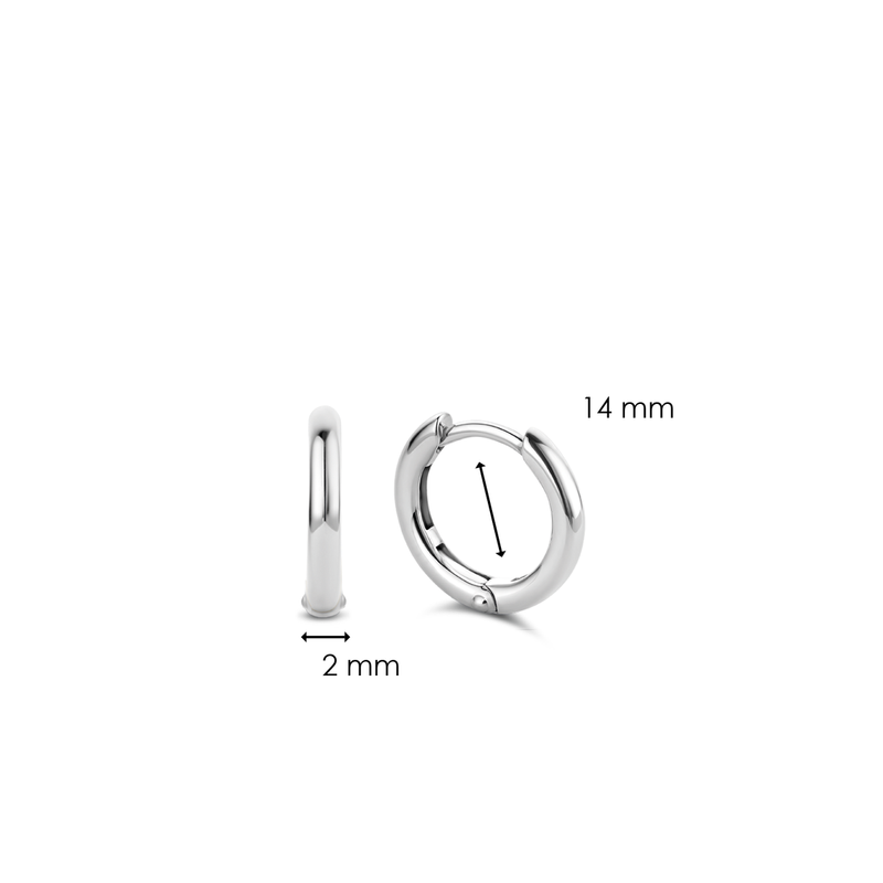Milano Small Ear Hoops - Silver - 7812SI