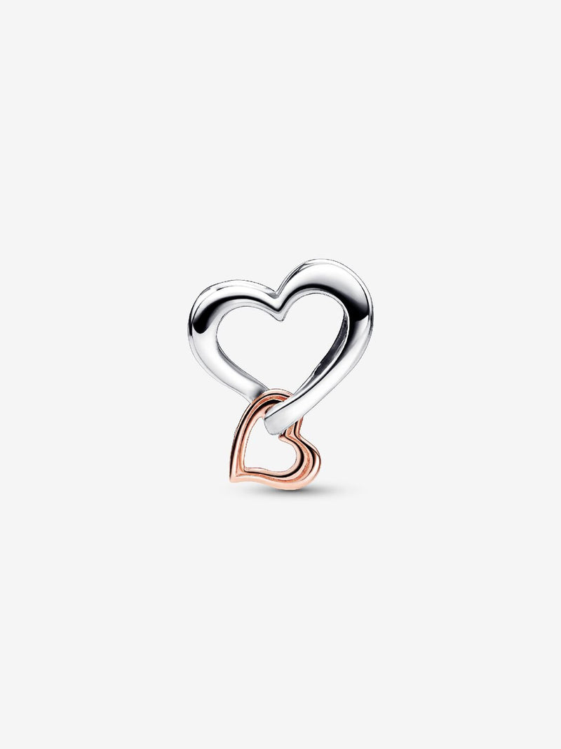 Two-tone Openwork Infinity Heart Charm - Sterling Silver & 14ct Rose Gold Plated - 782642C00
