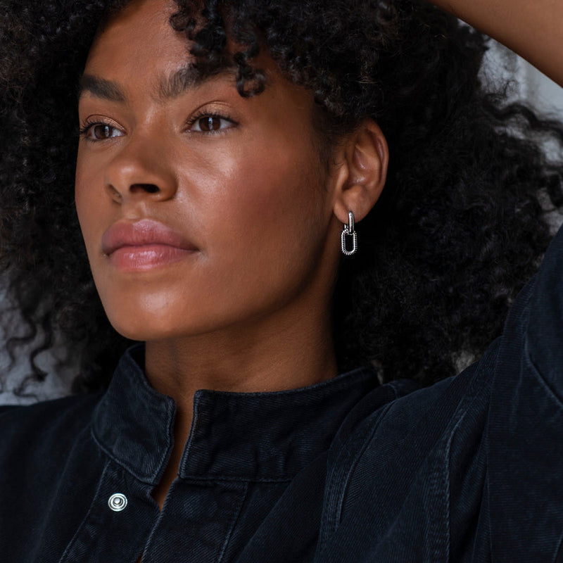 Milano Chain Link Earrings - Silver - 7831ST