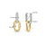 Milano CZ Chain Link Earrings - Silver/Gold - 7831ZY