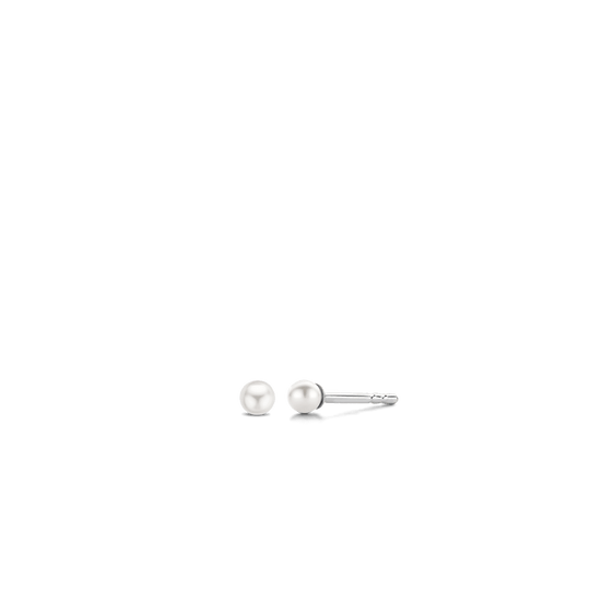 Milano 3mm Pearl Stud Earrings - Silver - 7841PW