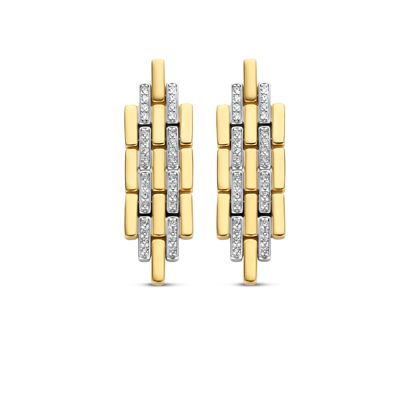 Milano CZ Pave Drop Earrings - Gold - 7891ZY