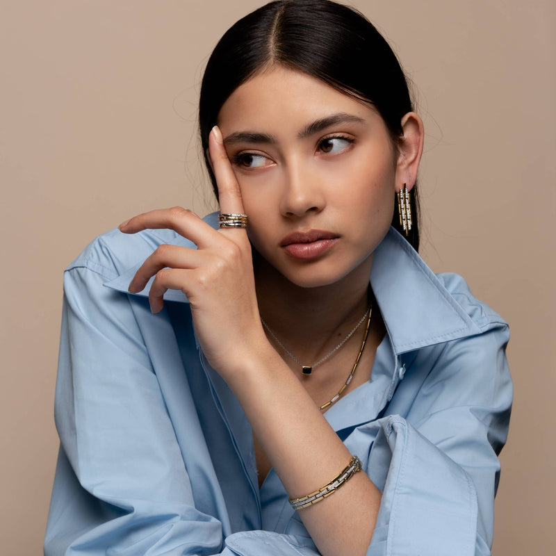 Milano CZ Pave Drop Earrings - Gold - 7891ZY