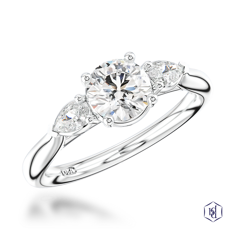 Florentine Brilliant Cut Diamond Ring - Platinum - 0.60ct