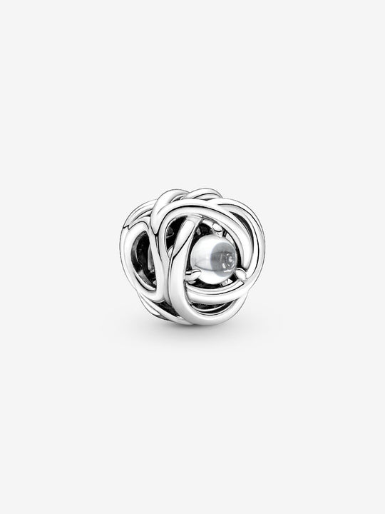 Braided Openwork Silver Charm - April Birthstone - Sterling Silver - 790064C01