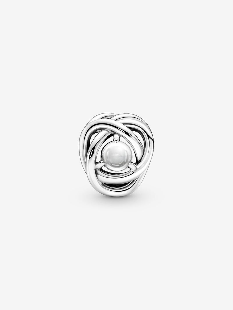 Braided Openwork Silver Charm - April Birthstone - Sterling Silver - 790064C01
