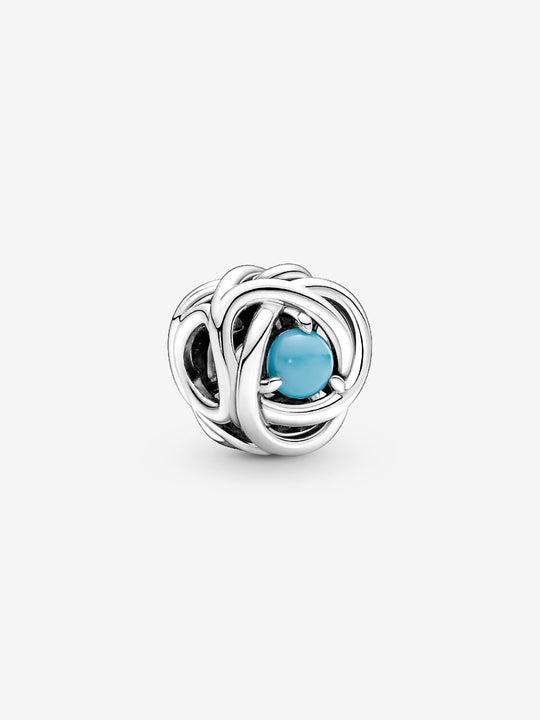 Braided Openwork Silver Charm -December  Birthstone - Sterling Silver - 790064C02