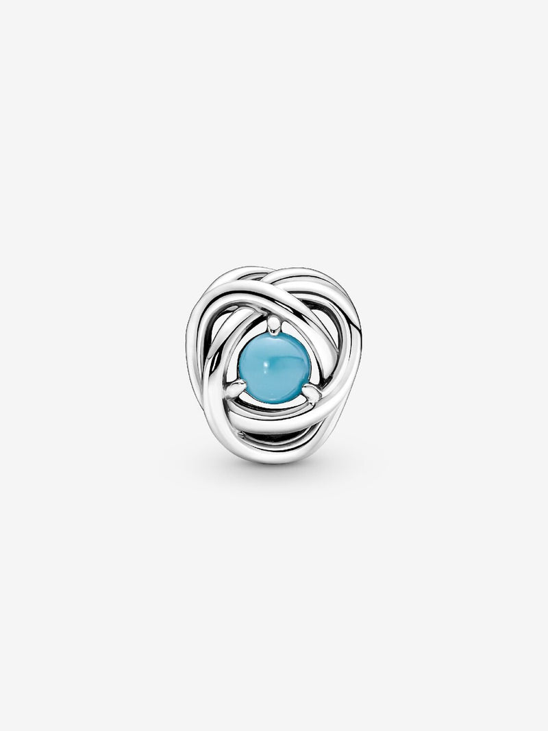 Braided Openwork Silver Charm -December  Birthstone - Sterling Silver - 790064C02