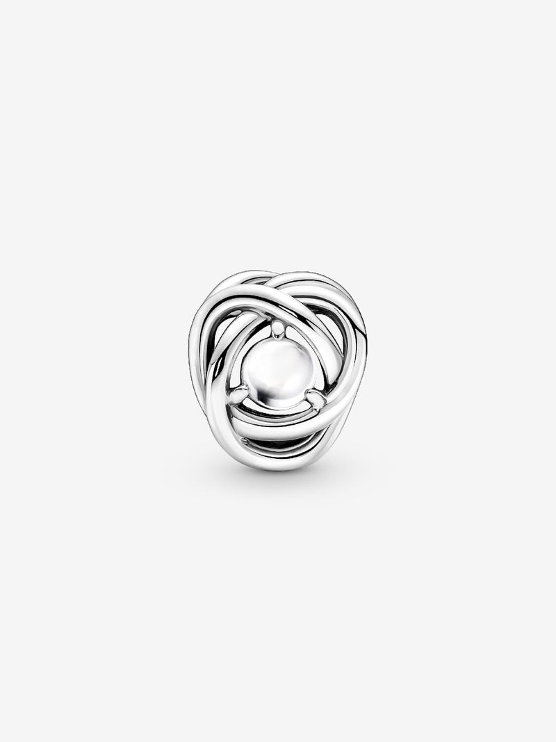 Braided Openwork Silver Charm - June  Birthstone - Sterling Silver - 790064C04