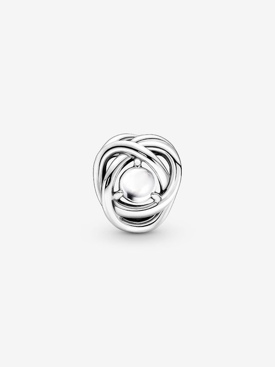 Braided Openwork Silver Charm - June  Birthstone - Sterling Silver - 790064C04