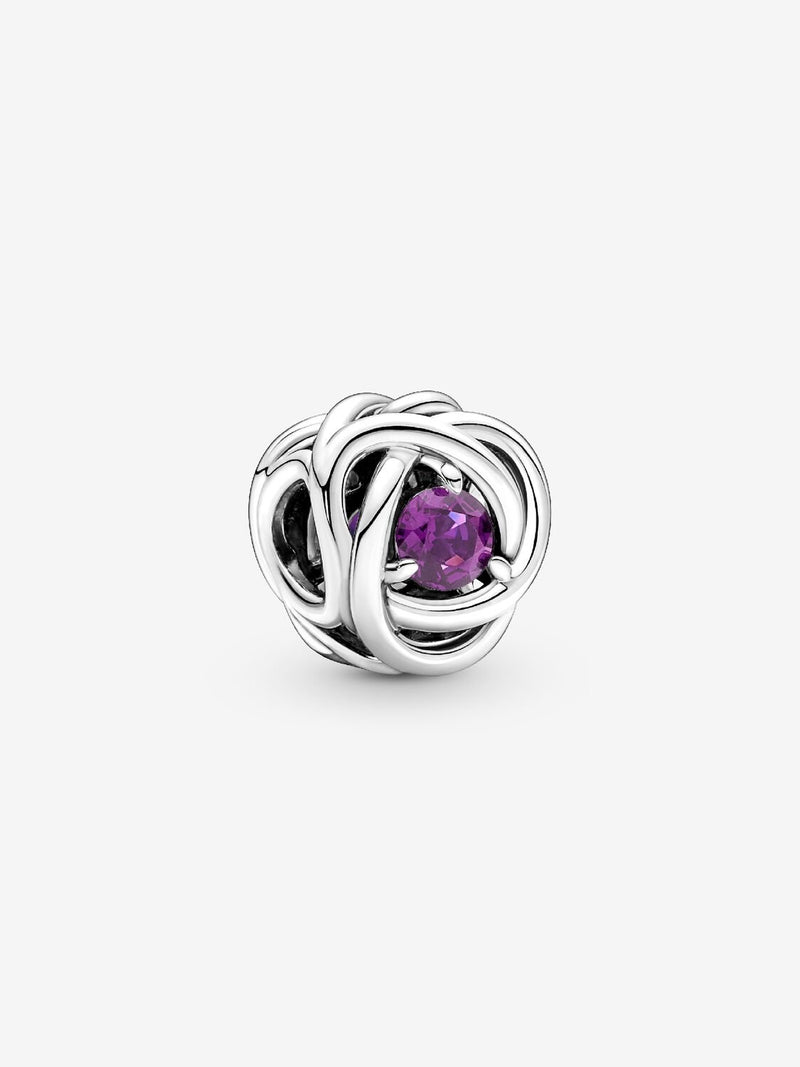 Braided Openwork Silver Charm - February Birthstone - Sterling Silver - 790065C02
