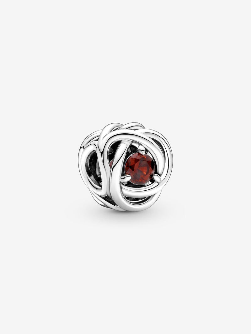 Braided Openwork Silver Charm - January Birthstone - Sterling Silver - 790065C06