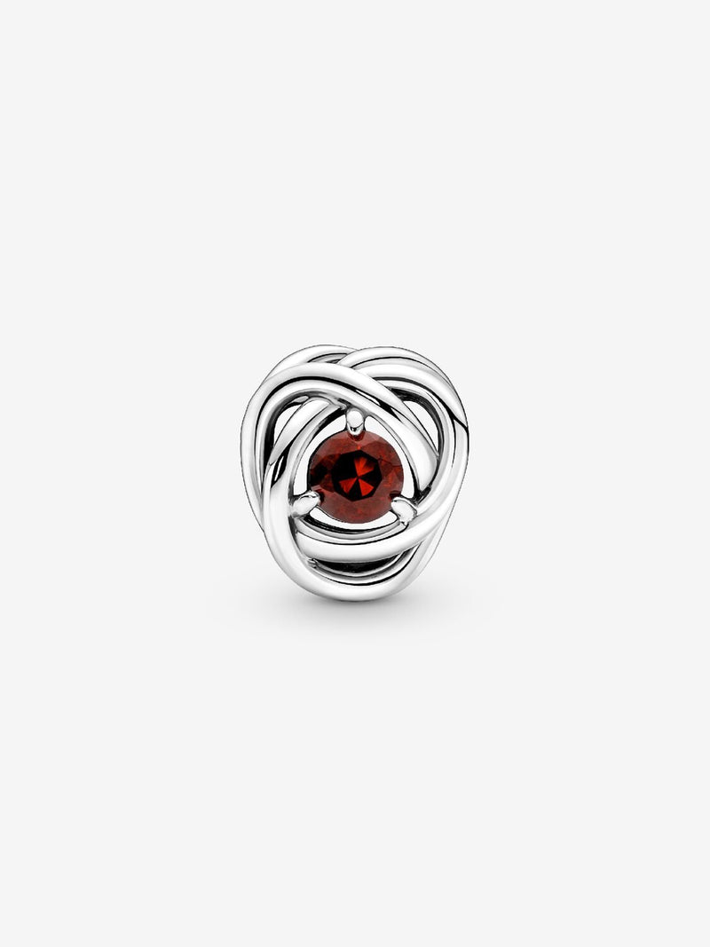 Braided Openwork Silver Charm - January Birthstone - Sterling Silver - 790065C06