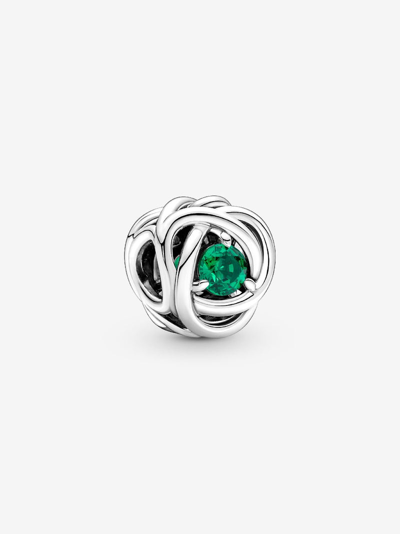 Braided Openwork Silver Charm - May Birthstone - Sterling Silver - 790065C08